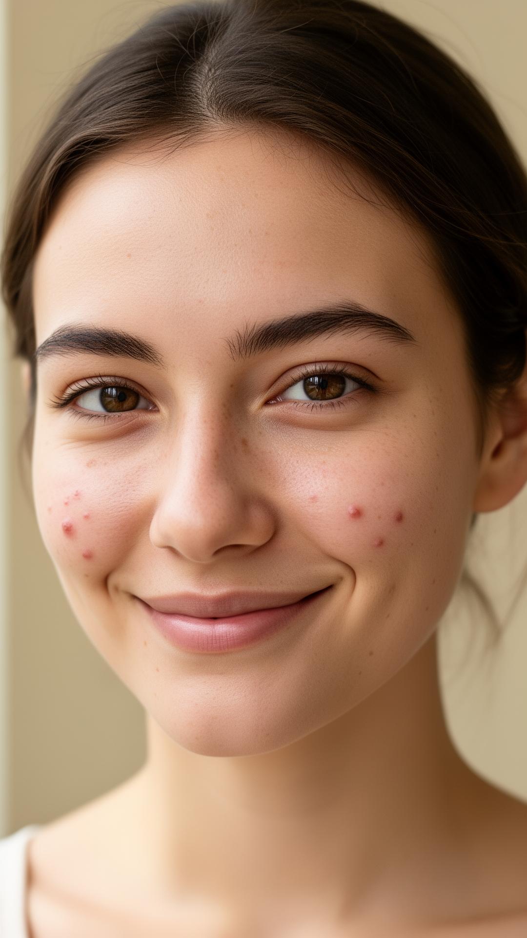 Before and after acne treatment — before